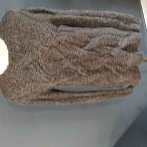 Theory woman's gray cable knit crewneck pullover sweater size small